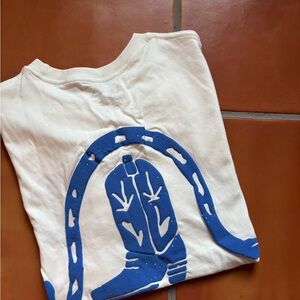 Le Surf Graphic Tee Womens Boot Shirt Size XS Cowboy surf style NWT